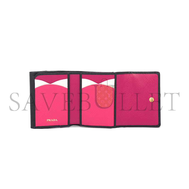 Pra*a small saffiano leather wallet 1mh043 (10*8.5cm)
